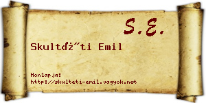 Skultéti Emil névjegykártya